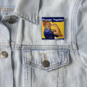Hillary Clinton Stronger Together Vierkante Button 5,1 Cm (In situ)