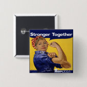 Hillary Clinton Stronger Together Vierkante Button 5,1 Cm (Voorkant /achterkant)