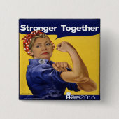 Hillary Clinton Stronger Together Vierkante Button 5,1 Cm (Voorkant)