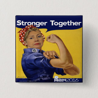 Hillary Clinton Stronger Together Vierkante Button 5,1 Cm