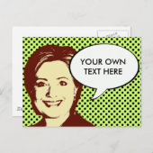 HILLARY CLINTON TALK BUBBLE BRIEFKAART (Voorkant / Achterkant)