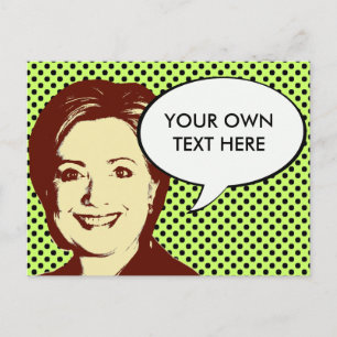HILLARY CLINTON TALK BUBBLE BRIEFKAART