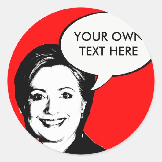 Hillary Clinton Talk Bubble Ronde Sticker (Voorkant)