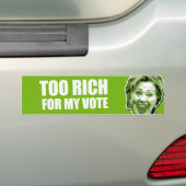 Hillary Clinton te rijke Bumpersticker (Op auto)