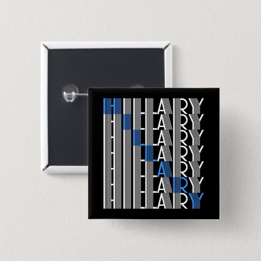 hillary clinton textual vierkante button 5,1 cm (Voorkant /achterkant)