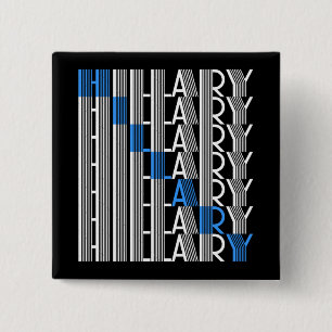 hillary clinton textual vierkante button 5,1 cm