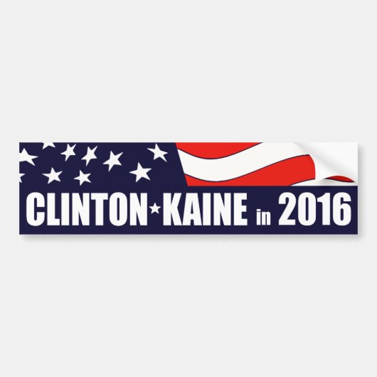 Hillary Clinton Tim Kaine 2016 Amerikaanse vlag Bumpersticker (Voorkant)
