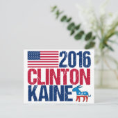Hillary Clinton Tim Kaine 2016 Briefkaart (Staand voorkant)