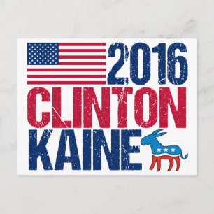 Hillary Clinton Tim Kaine 2016 Briefkaart
