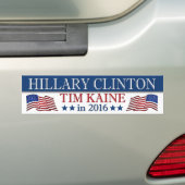 Hillary Clinton Tim Kaine 2016 Patriotic Bumpersticker (Op auto)