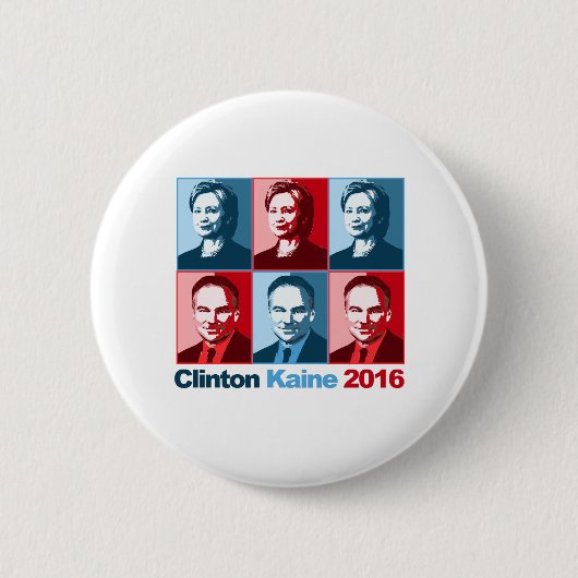 Hillary Clinton Tim Kaine 2016 Ronde Button 5,7 Cm (Voorkant)