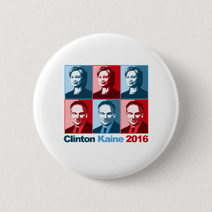 Hillary Clinton Tim Kaine 2016 Ronde Button 5,7 Cm