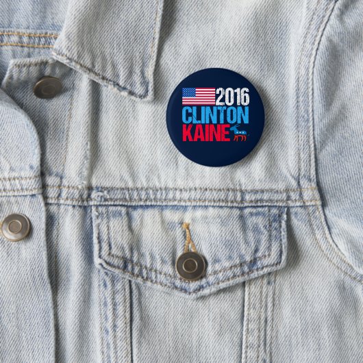 Hillary Clinton Tim Kaine 2016 Ronde Button 5,7 Cm (In situ)