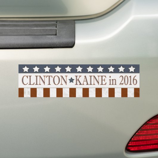 Hillary Clinton Tim Kaine 2016 Stars Stripes Bumpersticker (Op auto)