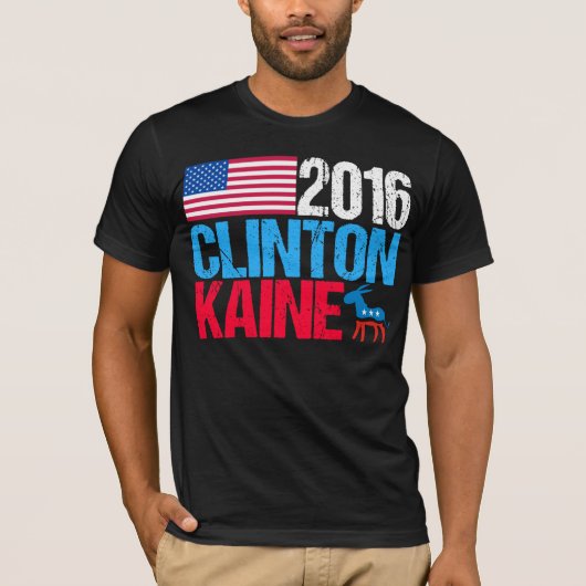 Hillary Clinton Tim Kaine 2016 T-shirt (Voorkant)