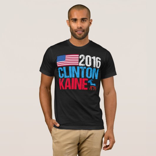 Hillary Clinton Tim Kaine 2016 T-shirt (Voorkant volledig)