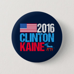 Hillary Clinton Tim Kaine Democraat 2016 Ronde Button 5,7 Cm