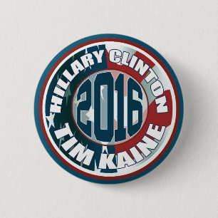 Hillary Clinton Tim Kaine in 2016 Ronde Button 5,7 Cm