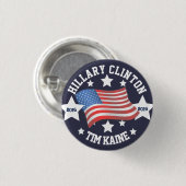 Hillary Clinton/Tim Kaine Ronde Button 3,2 Cm (Voorkant /achterkant)