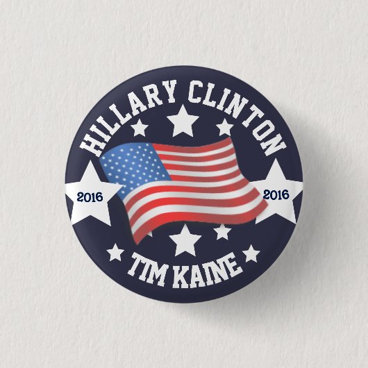 Hillary Clinton/Tim Kaine Ronde Button 3,2 Cm (Voorkant)
