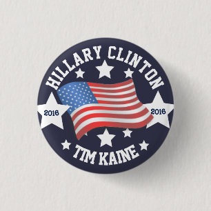 Hillary Clinton/Tim Kaine Ronde Button 3,2 Cm