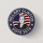 Hillary Clinton US Flag Ronde Button 3,2 Cm (Voorkant)