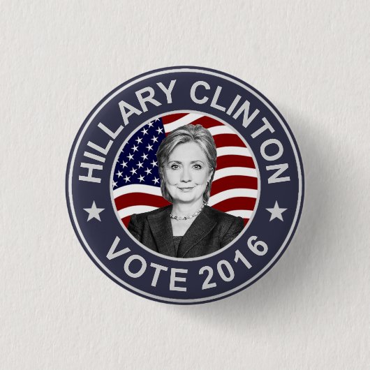 Hillary Clinton US Flag Ronde Button 3,2 Cm (Voorkant)