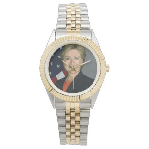 Hillary Clinton verkiezing 2016 tweekleurige armba Horloge
