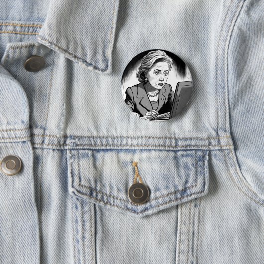 Hillary Clinton verwijderen 33,000 e-mails Ronde Button 5,7 Cm (In situ)