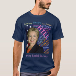 Hillary Clinton, vlag en klarende woorden Basic T- T-shirt