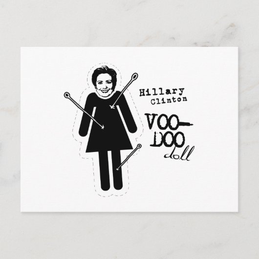 Hillary Clinton VooDoo Doll Briefkaart (Voorkant)