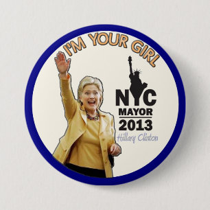 Hillary Clinton voor de burgemeester van NYC 2013 Ronde Button 7,6 Cm