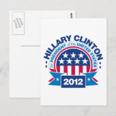 Hillary Clinton voor President 2012 Briefkaart (Voorkant / Achterkant)