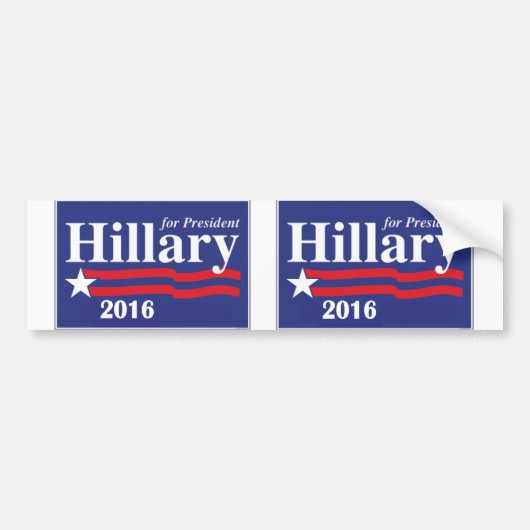 Hillary Clinton voor President 2016 - 2 op 1 Bumpersticker (Voorkant)