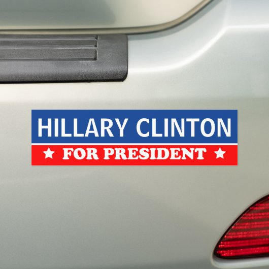 Hillary Clinton voor President 2016 Bumpersticker (Op auto)