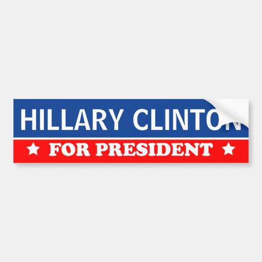 Hillary Clinton voor President 2016 Bumpersticker (Voorkant)