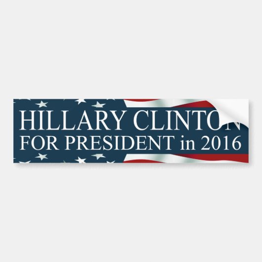 Hillary Clinton voor President 2016 Bumpersticker (Voorkant)