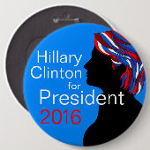Hillary Clinton voor President 2016 Grote Button (Voorkant /achterkant)
