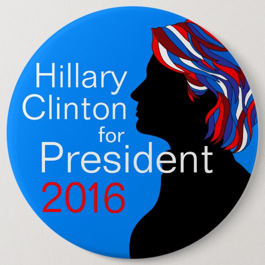 Hillary Clinton voor President 2016 Grote Button (Voorkant)