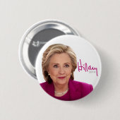 Hillary Clinton voor President 2016 - Handtekening Ronde Button 5,7 Cm (Voorkant /achterkant)