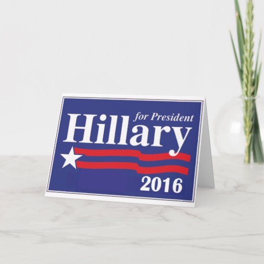 Hillary Clinton voor President 2016 Kaart (Voorkant)