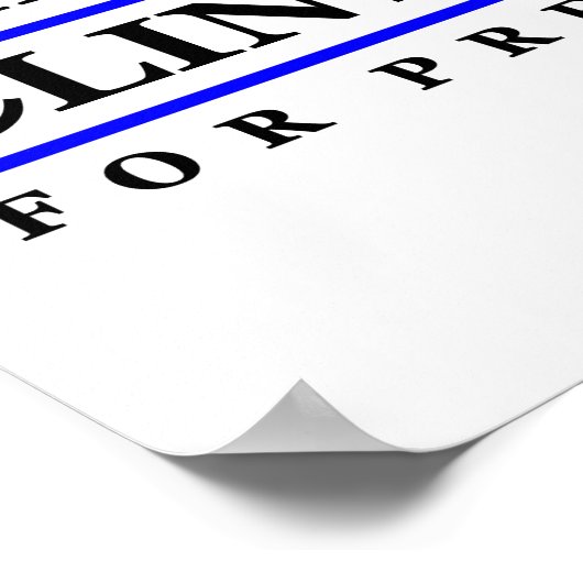 Hillary Clinton voor President 2016 poster. Poster (Hoek)