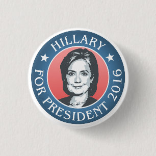 Hillary Clinton voor president 2016 Ronde Button 3,2 Cm