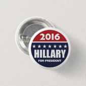 Hillary Clinton voor president 2016 Ronde Button 3,2 Cm (Voorkant /achterkant)