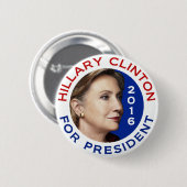 Hillary Clinton voor President 2016 Ronde Button 5,7 Cm (Voorkant /achterkant)