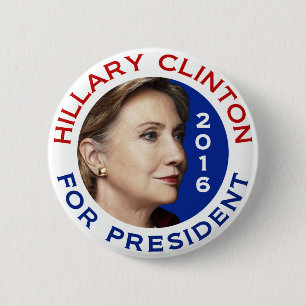 Hillary Clinton voor President 2016 Ronde Button 5,7 Cm