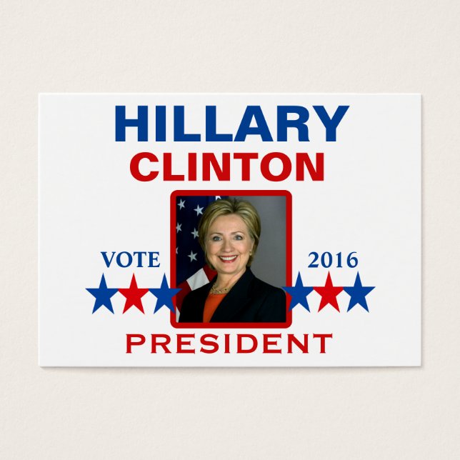Hillary Clinton voor President 2016 Visitekaartje (Voorkant)