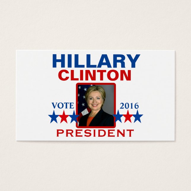 Hillary Clinton voor President 2016 Visitekaartjes (Voorkant)