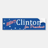 Hillary Clinton voor President Bumpersticker (Voorkant)