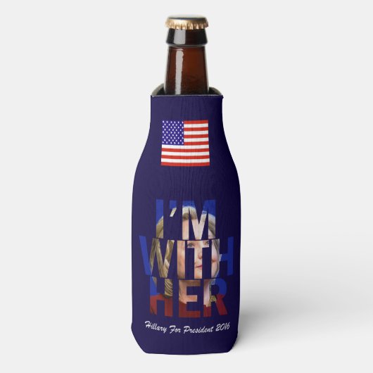 Hillary Clinton voor President Flesjeskoeler (Fles Voorkant)